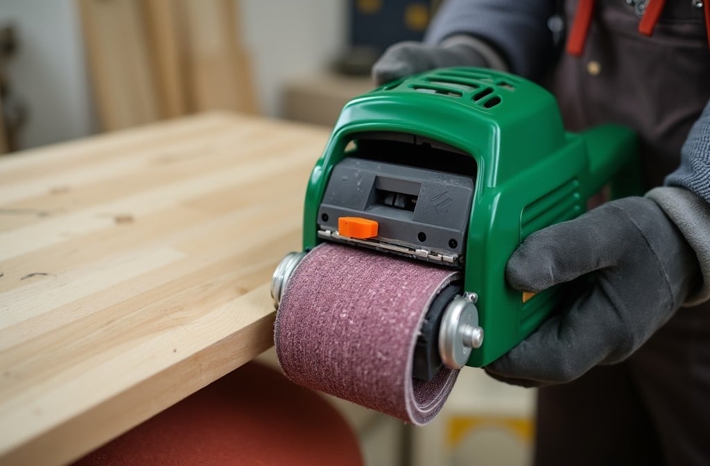 Beginner Tips: How to Use Power Tools for Your DIY Projects 8 a person using a belt sander