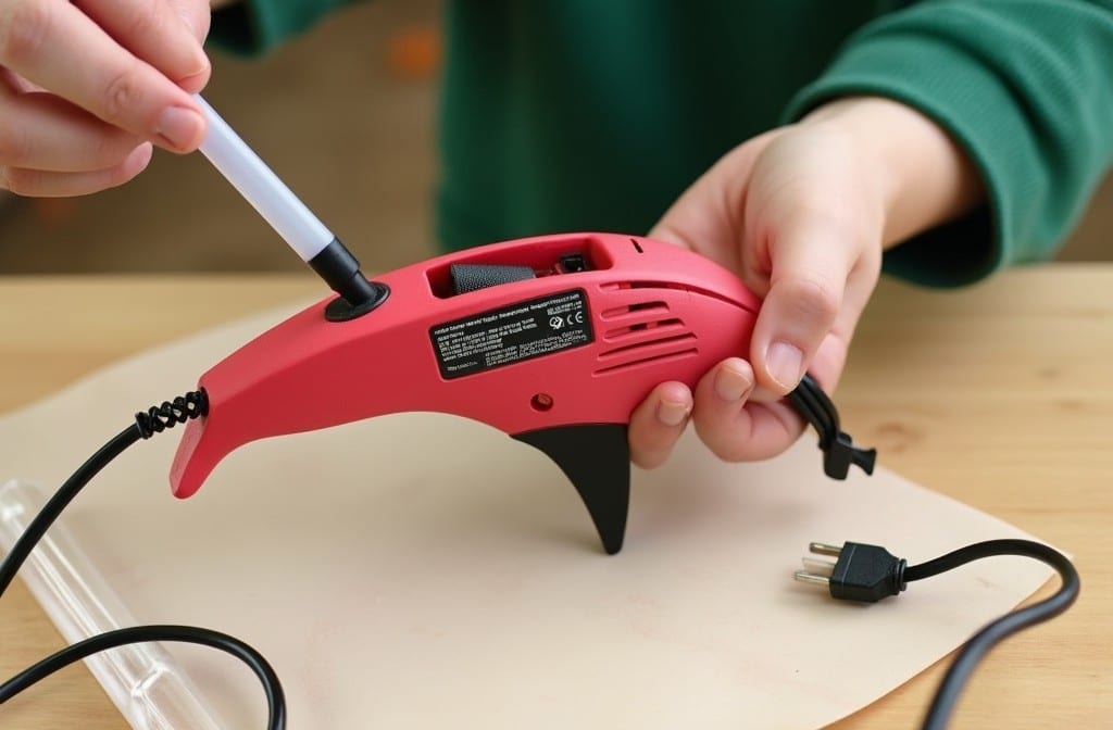 Beginner Tips: How to Use Power Tools for Your DIY Projects 9 a hand holding a hot glue gun