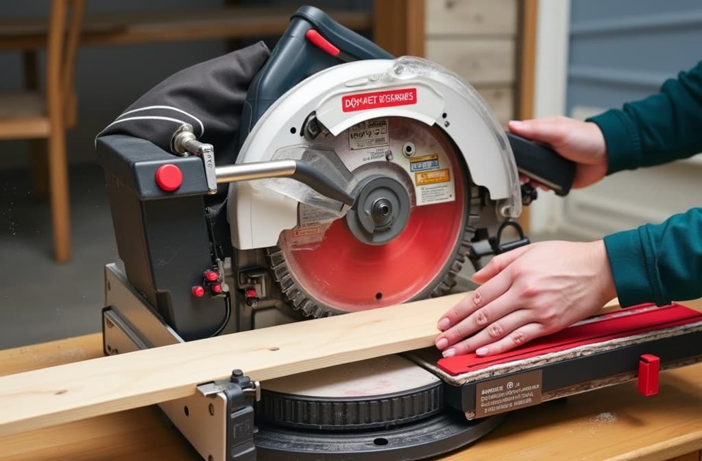 Beginner Tips: How to Use Power Tools for Your DIY Projects 10 a person using a miter saw
