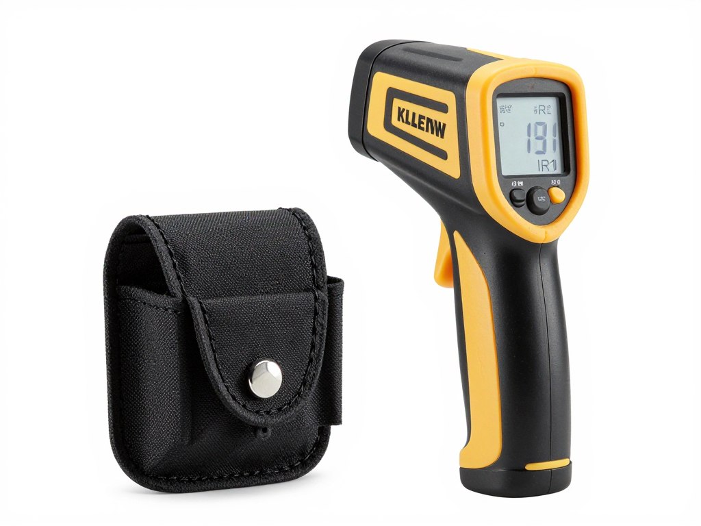 Klein Tools IR1 infrared thermometer with its protective holster