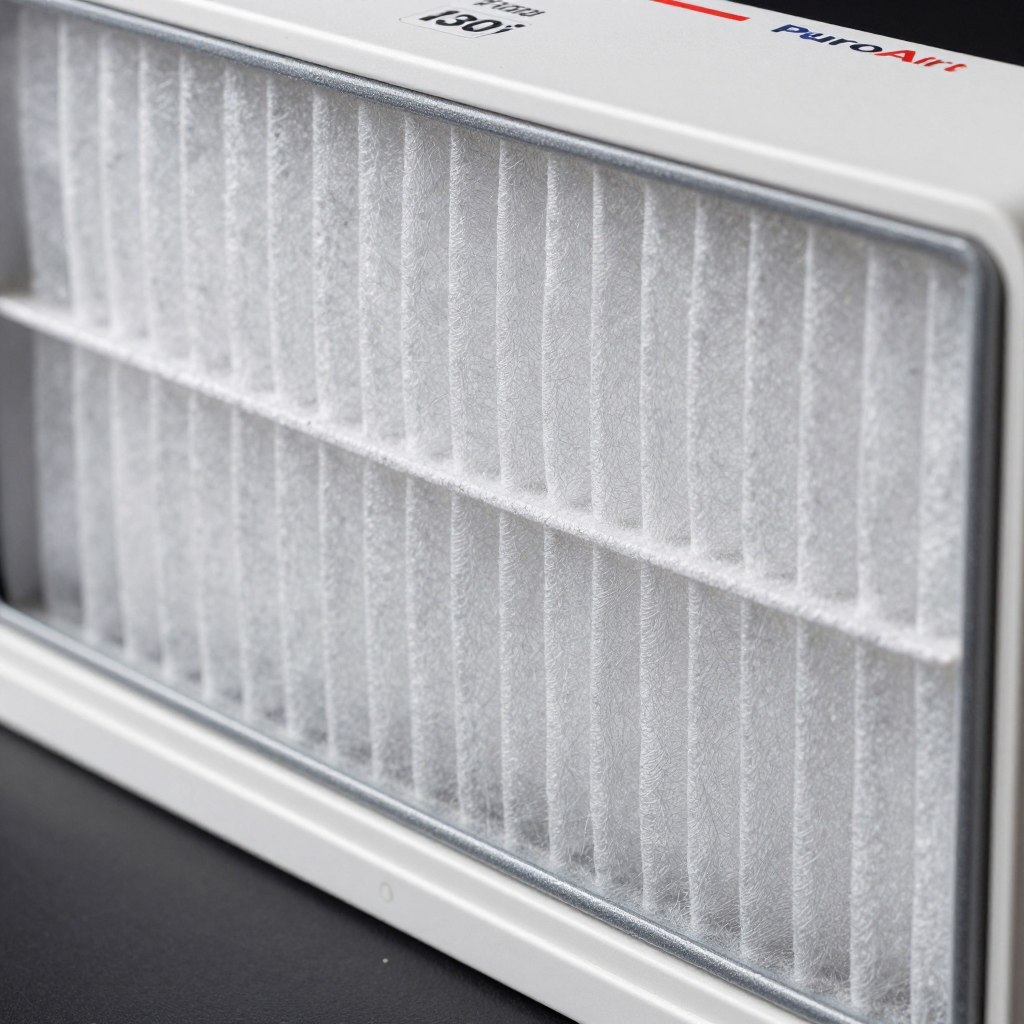 PuroAir 130i HEPA filter layer capturing microscopic particles