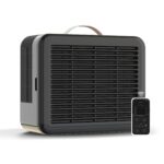 PuroAir 100i Smart HEPA Air Purifier in modern living room with clean air visualization