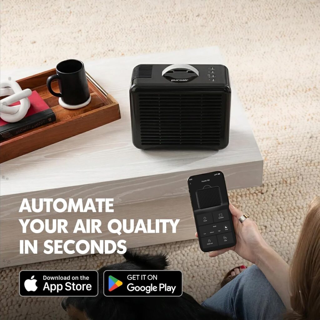 Smart home ecosystem showing PuroAir integration with voice assistants